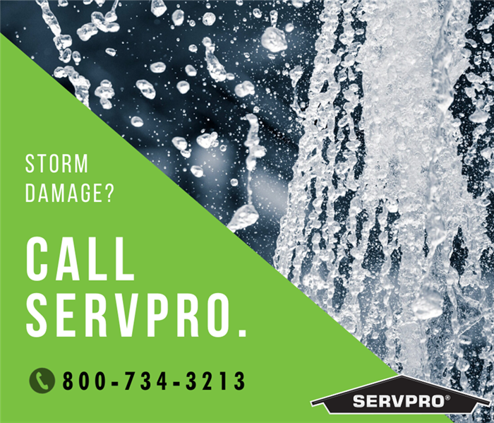 Storm or Flood damage? Call SERVPRO. Image of heavy rain