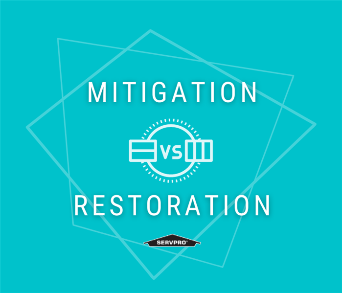 mitigation vs. restoration. SERVPRO logo
